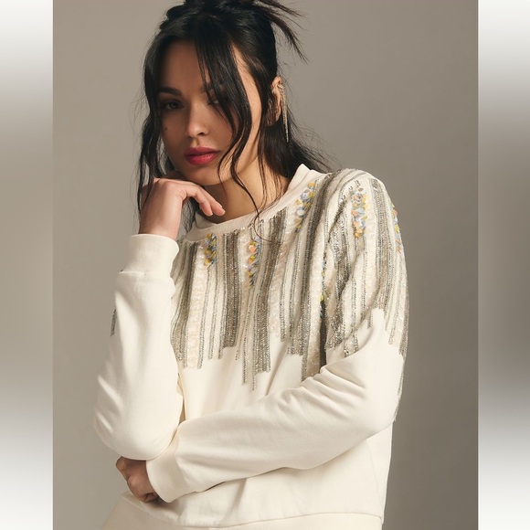 Anthropologie Tops - Anthropology Let Me Disco Sequin Sweatshirt